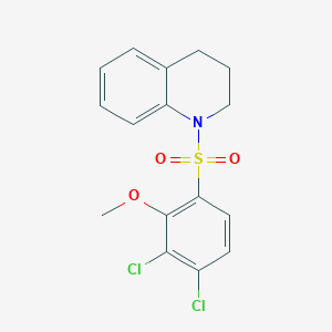 molecular formula C16H15Cl2NO3S B2462240 1-(3,4-Dichloro-2-methoxybenzenesulfonyl)-1,2,3,4-tetrahydroquinoline CAS No. 1206139-74-3