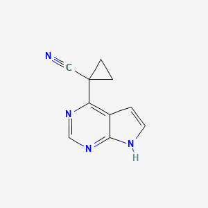 molecular formula C10H8N4 B2462252 1-(7H-吡咯并[2,3-d]嘧啶-4-基)环丙烷-1-腈 CAS No. 2159285-56-8