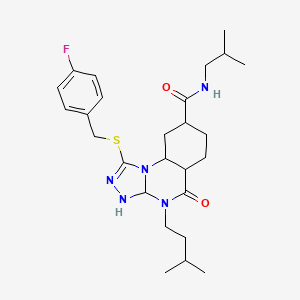 1-{[(4-fluorophenyl)methyl]sulfanyl}-4-(3-methylbutyl)-N-(2-methylpropyl)-5-oxo-4H,5H-[1,2,4]triazolo[4,3-a]quinazoline-8-carboxamide