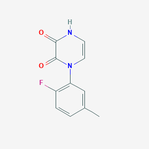 molecular formula C11H9FN2O2 B2462257 4-(2-Fluoro-5-methylphenyl)-1H-pyrazine-2,3-dione CAS No. 1553968-93-6