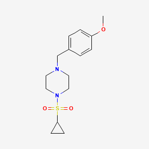 molecular formula C15H22N2O3S B2462265 1-Cyclopropylsulfonyl-4-[(4-methoxyphenyl)methyl]piperazine CAS No. 2415539-63-6