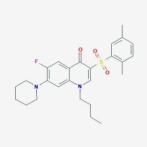 1-butyl-3-((2,5-dimethylphenyl)sulfonyl)-6-fluoro-7-(piperidin-1-yl)quinolin-4(1H)-one