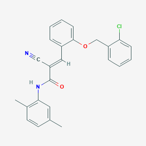 (E)-3-[2-[(2-chlorophenyl)methoxy]phenyl]-2-cyano-N-(2,5-dimethylphenyl)prop-2-enamide