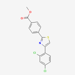 molecular formula C17H11Cl2NO2S B2462282 Methyl 4-[4-(2,4-dichlorophenyl)-1,3-thiazol-2-yl]benzenecarboxylate CAS No. 320420-82-4