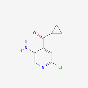 molecular formula C9H9ClN2O B2462290 (5-Amino-2-chloropyridin-4-yl)(cyclopropyl)methanone CAS No. 1773563-10-2