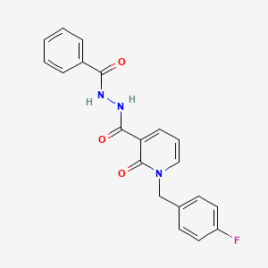 molecular formula C20H16FN3O3 B2462293 N'-benzoyl-1-(4-fluorobenzyl)-2-oxo-1,2-dihydropyridine-3-carbohydrazide CAS No. 1105243-08-0