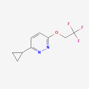 molecular formula C9H9F3N2O B2462300 3-Cyclopropyl-6-(2,2,2-trifluoroethoxy)pyridazine CAS No. 2202260-02-2