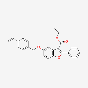 molecular formula C26H22O4 B2462307 Ethyl 5-[(4-ethenylphenyl)methoxy]-2-phenyl-1-benzofuran-3-carboxylate CAS No. 384364-37-8