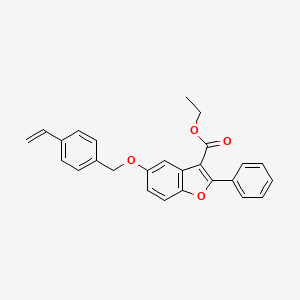 molecular formula C26H22O4 B2462307 5-[(4-乙烯基苯基)甲氧基]-2-苯基-1-苯并呋喃-3-羧酸乙酯 CAS No. 384364-37-8