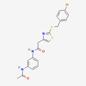 N-(3-acetamidophenyl)-2-(2-((4-bromobenzyl)thio)thiazol-4-yl)acetamide
