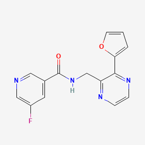 molecular formula C15H11FN4O2 B2462318 5-fluoro-N-((3-(furan-2-yl)pyrazin-2-yl)methyl)nicotinamide CAS No. 2034362-71-3