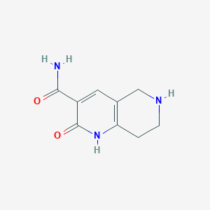 molecular formula C9H11N3O2 B2462328 2-Oxo-5,6,7,8-tetrahydro-1H-1,6-naphthyridine-3-carboxamide CAS No. 1864062-27-0