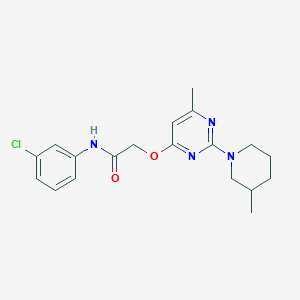 molecular formula C19H23ClN4O2 B2462329 N-(3-chlorophenyl)-2-((6-methyl-2-(3-methylpiperidin-1-yl)pyrimidin-4-yl)oxy)acetamide CAS No. 1226455-71-5
