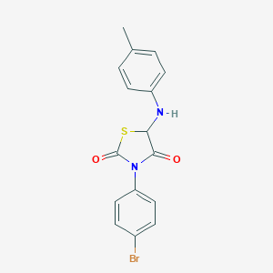 molecular formula C16H13BrN2O2S B246233 3-(4-Bromophenyl)-5-(4-toluidino)-1,3-thiazolidine-2,4-dione 