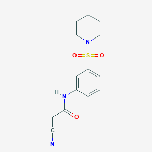 molecular formula C14H17N3O3S B2462332 2-cyano-N-[3-(piperidine-1-sulfonyl)phenyl]acetamide CAS No. 554405-55-9