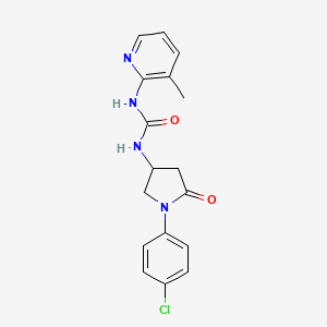molecular formula C17H17ClN4O2 B2462336 1-(1-(4-Chlorophenyl)-5-oxopyrrolidin-3-yl)-3-(3-methylpyridin-2-yl)urea CAS No. 891110-93-3