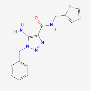 molecular formula C15H15N5OS B2462339 5-amino-1-benzyl-N-(thiophen-2-ylmethyl)-1H-1,2,3-triazole-4-carboxamide CAS No. 899972-61-3