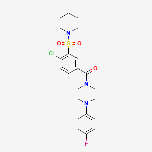 (4-Chloro-3-(piperidin-1-ylsulfonyl)phenyl)(4-(4-fluorophenyl)piperazin-1-yl)methanone