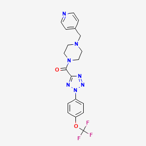 molecular formula C19H18F3N7O2 B2462352 (4-(吡啶-4-基甲基)哌嗪-1-基)(2-(4-(三氟甲氧基)苯基)-2H-四唑-5-基)甲酮 CAS No. 1396865-43-2