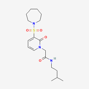 molecular formula C18H29N3O4S B2462361 2-(3-(azepan-1-ylsulfonyl)-2-oxopyridin-1(2H)-yl)-N-isopentylacetamide CAS No. 1251606-36-6