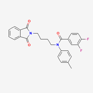 molecular formula C26H22F2N2O3 B2462366 N-[4-(1,3-dioxoisoindol-2-yl)butyl]-3,4-difluoro-N-(4-methylphenyl)benzamide CAS No. 313961-13-6
