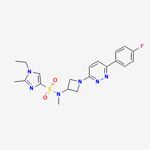 molecular formula C20H23FN6O2S B2462371 1-Ethyl-N-[1-[6-(4-fluorophenyl)pyridazin-3-yl]azetidin-3-yl]-N,2-dimethylimidazole-4-sulfonamide CAS No. 2415570-18-0