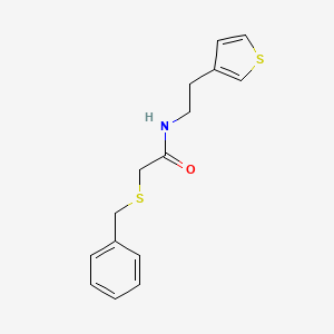 molecular formula C15H17NOS2 B2462372 2-(benzylthio)-N-(2-(thiophen-3-yl)ethyl)acetamide CAS No. 1251577-92-0