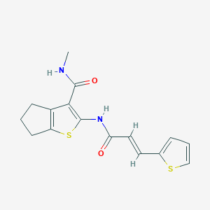 (E)-N-methyl-2-(3-(thiophen-2-yl)acrylamido)-5,6-dihydro-4H-cyclopenta[b]thiophene-3-carboxamide