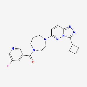 molecular formula C20H22FN7O B2462386 1-{3-Cyclobutyl-[1,2,4]triazolo[4,3-b]pyridazin-6-yl}-4-(5-fluoropyridine-3-carbonyl)-1,4-diazepane CAS No. 2379950-17-9