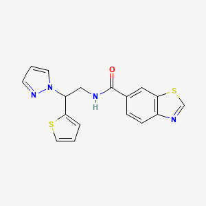 N-(2-(1H-pyrazol-1-yl)-2-(thiophen-2-yl)ethyl)benzo[d]thiazole-6-carboxamide