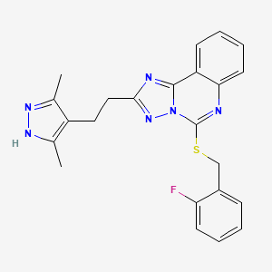 2-[2-(3,5-dimethyl-1H-pyrazol-4-yl)ethyl]-5-[(2-fluorobenzyl)thio][1,2,4]triazolo[1,5-c]quinazoline