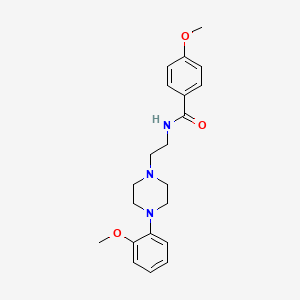 molecular formula C21H27N3O3 B2462396 4-methoxy-N-(2-(4-(2-methoxyphenyl)piperazin-1-yl)ethyl)benzamide CAS No. 91616-90-9