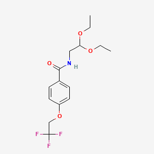 molecular formula C15H20F3NO4 B2462397 N-(2,2-二乙氧基乙基)-4-(2,2,2-三氟乙氧基)苯甲酰胺 CAS No. 866153-59-5