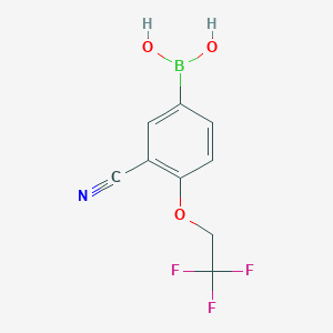 molecular formula C9H7BF3NO3 B2462401 硼酸，[3-氰基-4-(2,2,2-三氟乙氧基)苯基]- CAS No. 876918-84-2