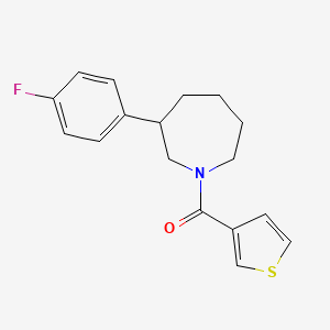 molecular formula C17H18FNOS B2462407 (3-(4-氟苯基)氮杂环戊烷-1-基)(噻吩-3-基)甲酮 CAS No. 1797304-97-2