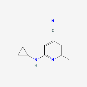 molecular formula C10H11N3 B2462412 2-(环丙基氨基)-6-甲基吡啶-4-腈 CAS No. 1598324-12-9