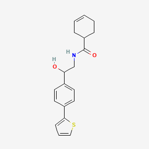 molecular formula C19H21NO2S B2462413 N-[2-Hydroxy-2-(4-thiophen-2-ylphenyl)ethyl]cyclohex-3-ene-1-carboxamide CAS No. 2380186-09-2