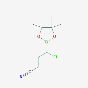 molecular formula C10H17BClNO2 B2462414 4-Cloro-4-(4,4,5,5-tetrametil-1,3,2-dioxaborolan-2-il)butanonitrilo CAS No. 2113610-44-7