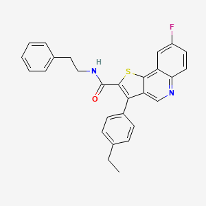 molecular formula C28H23FN2OS B2462421 3-(4-ethylphenyl)-8-fluoro-N-(2-phenylethyl)thieno[3,2-c]quinoline-2-carboxamide CAS No. 1223967-07-4