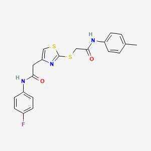 N-(4-fluorophenyl)-2-(2-((2-oxo-2-(p-tolylamino)ethyl)thio)thiazol-4-yl)acetamide