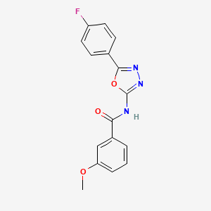 molecular formula C16H12FN3O3 B2462426 N-[5-(4-氟苯基)-1,3,4-恶二唑-2-基]-3-甲氧基苯甲酰胺 CAS No. 865285-36-5