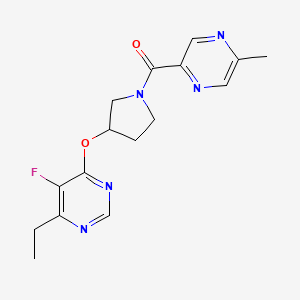 (3-((6-Ethyl-5-fluoropyrimidin-4-yl)oxy)pyrrolidin-1-yl)(5-methylpyrazin-2-yl)methanone
