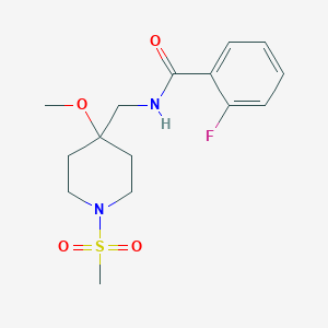 2-fluoro-N-[(1-methanesulfonyl-4-methoxypiperidin-4-yl)methyl]benzamide