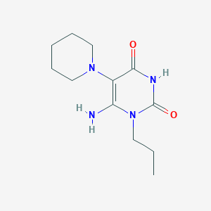molecular formula C12H20N4O2 B2462431 6-Amino-5-(piperidin-1-yl)-1-propyl-1,2,3,4-tetrahydropyrimidine-2,4-dione CAS No. 790232-31-4