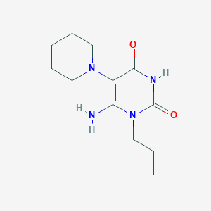 molecular formula C12H20N4O2 B2462431 6-アミノ-5-(ピペリジン-1-イル)-1-プロピル-1,2,3,4-テトラヒドロピリミジン-2,4-ジオン 