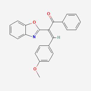 molecular formula C23H17NO3 B2462433 (E)-2-(苯并[d]噁唑-2-基)-3-(4-甲氧基苯基)-1-苯基丙-2-烯-1-酮 CAS No. 380569-09-5