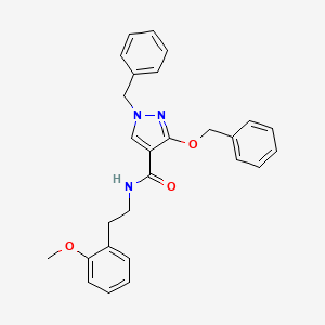 molecular formula C27H27N3O3 B2462434 1-benzyl-3-(benzyloxy)-N-(2-methoxyphenethyl)-1H-pyrazole-4-carboxamide CAS No. 1014070-46-2
