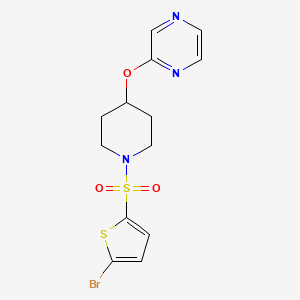 2-((1-((5-Bromothiophen-2-yl)sulfonyl)piperidin-4-yl)oxy)pyrazine