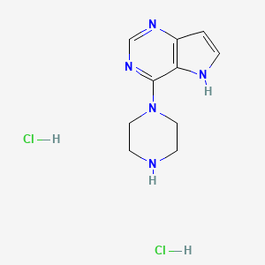 4-Piperazin-1-yl-5H-pyrrolo[3,2-d]pyrimidine;dihydrochloride