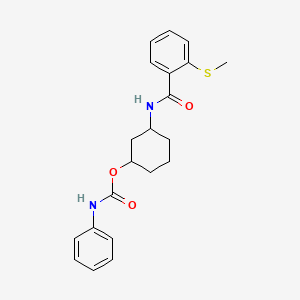 3-(2-(Methylthio)benzamido)cyclohexyl phenylcarbamate